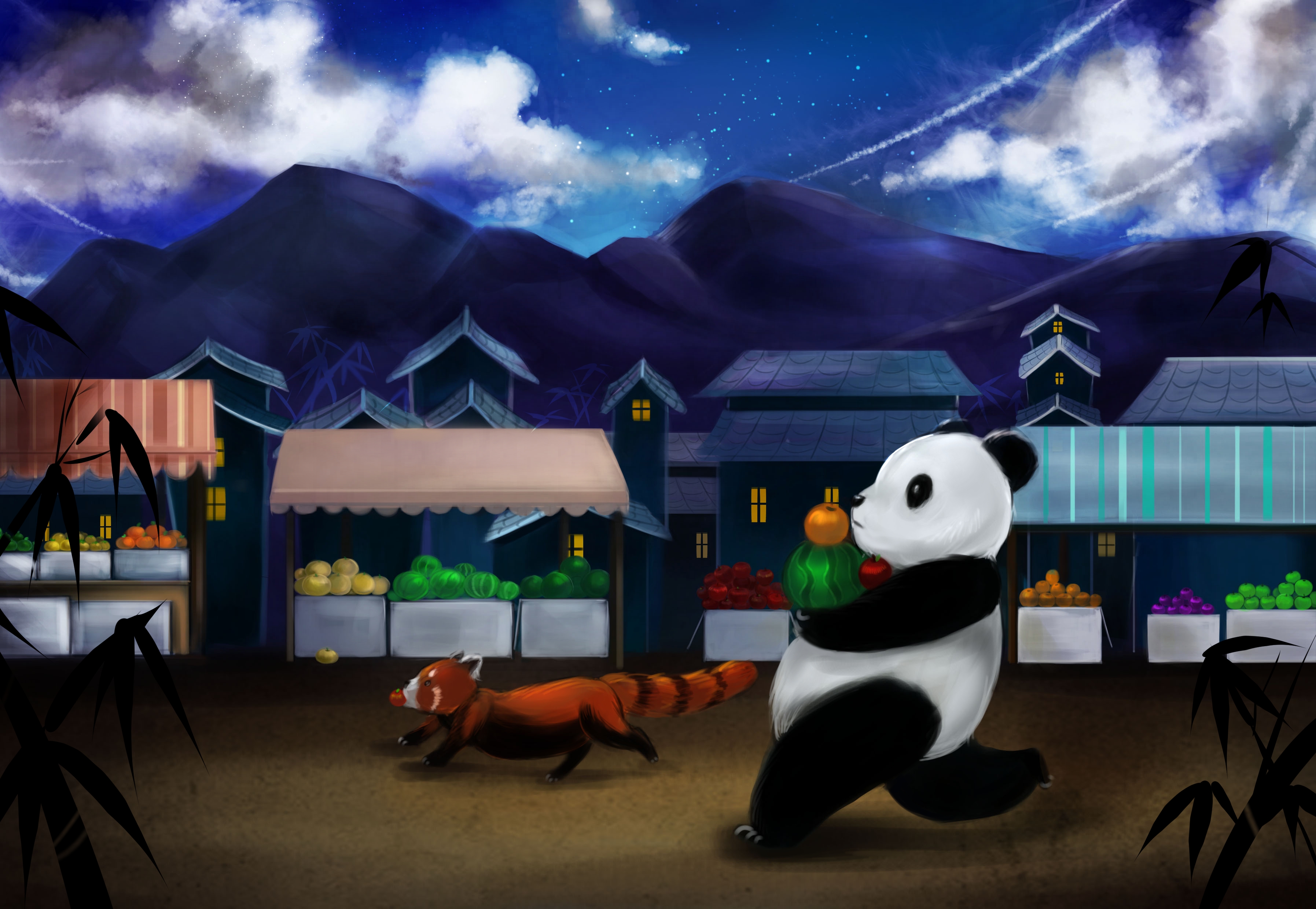 The College Panda Illustration