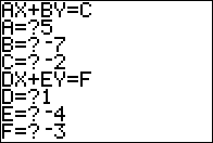 Systems of Equations Input